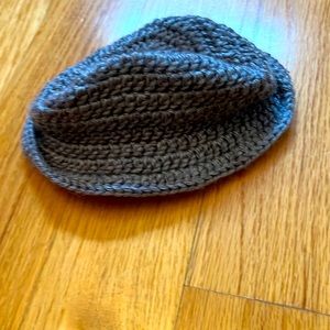 Newborn Crochet Gray Fedora Hat
